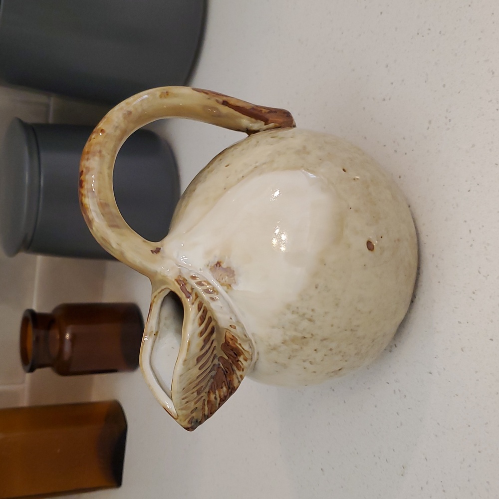 Vintage Studio Ceramic Pottery Leaf Pitcher - Picture 2 of 7